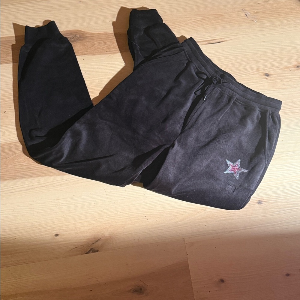 Paris Hilton Black Jogger Pants with Star Detail